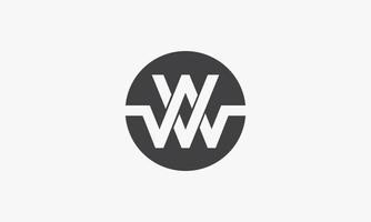 VW or WV circle logo concept isolated on white background. vector