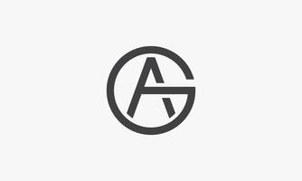 GA or AG letter logo concept on isolated white background. vector