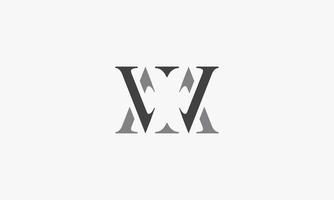 abstract MW or WM logo concept isolated on white background. vector