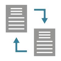 Documents Exchange Glyph Two Color Icon vector