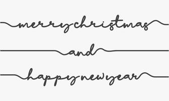 merry christmas and happy new year text script. vector