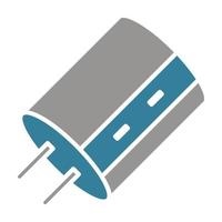 Capacitor Glyph Two Color Icon vector