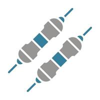 Resistor Glyph Two Color Icon vector