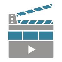 Film Clapperboard Glyph Two Color Icon vector