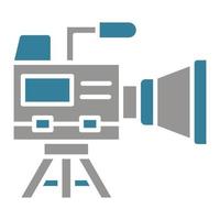 Video Camera Glyph Two Color Icon vector