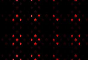 Dark red vector pattern with symbol of cards.