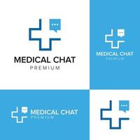 plantilla de vector de icono de logotipo de chat médico