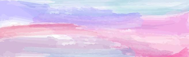 Panoramic texture of realistic multi-colored watercolor on a white background - Vector