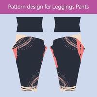 Diseño de patrón abstracto para leggings de mujer, pantalones, moda de gimnasio. vector