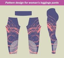 Diseño de patrón abstracto para leggings de mujer, pantalones, moda de gimnasio. vector