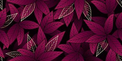 Tropical leaves seamless pattern vector