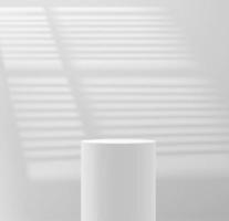 Bright soft interior with column and sun shadow of the blinds. Realistic 3d style vector illustration with shadow overlay