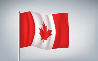 ondeando la bandera canadiense ilustración vectorial vector
