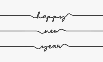 line script text  happy new year vector template.