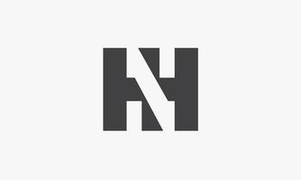 Logotipo de letra hn o nh o hnh aislado sobre fondo blanco. vector