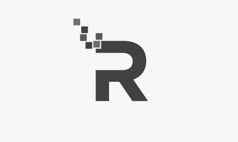 pixelated letter R logo isolated on white background. vector