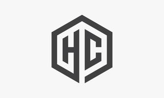 HC hexagon letter logo isolated on white background. vector