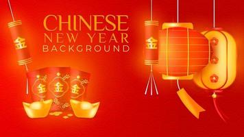 Chinese New Year Background with Red Packet and Lantern vector