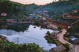 Nature tourism on the mountain Chinese village. at Ban Rak Thai village Mae Hong Son in Thailand, Travel relax. photo