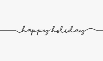 text happy holiday word handwritten. vector