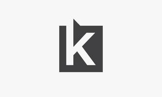Logotipo de la letra k cuadrado aislado sobre fondo blanco. vector