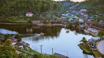 Nature tourism on the mountain Chinese village. at Ban Rak Thai village Mae Hong Son in Thailand, Travel relax. photo