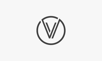 V or VV circle logo concept isolated on white background. vector