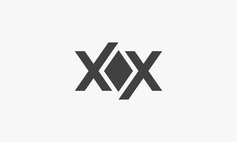 XX or X diamond logo isolated on hwite background. vector