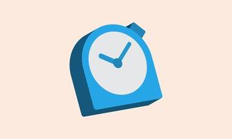 3d clock icon on blue background. vector