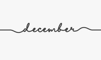 december handwritten word vector design on white background.