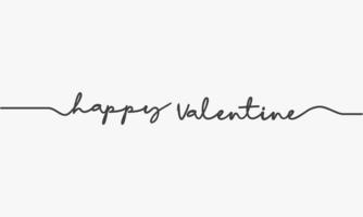 happy valentine text on white background. design vector. vector