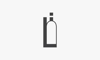 bottle L letter logo concept isolated on white background. vector