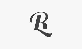 Logotipo de letra elegante rl o lr aislado sobre fondo blanco. vector
