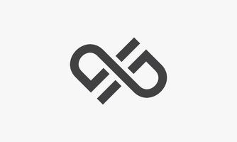connected letter DP logo isolated on white background. vector