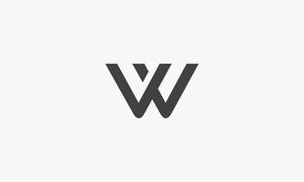 W or VW or WV letter logo isolated on white background. vector