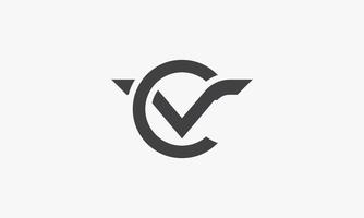 CV or VC letter logo concept on white background. vector