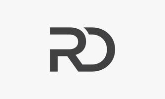 RD letter logo isolated on white background. vector