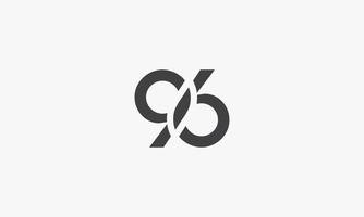 96 logo vector isolated on white background.