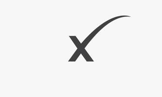 curve letter X logo isolated on white background. vector