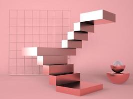 Ladder with a podium for the presentation of new products, 3d photo