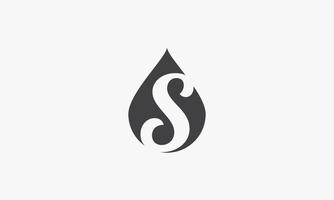 letter S water drop logo concept isolated on white background. vector