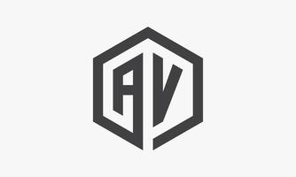 letter AV hexagonal concept isolated on white background. vector