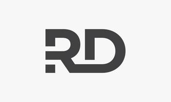 RD letter logo concept isolated on white background. vector
