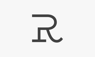 simple minimal letter R logo concept isolated on white background. vector