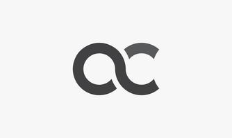 concepto de logotipo de letra OC aislado sobre fondo blanco. vector