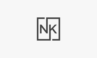 NK square logo concept isolated on white background. vector