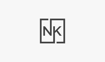 NK square logo concept isolated on white background. vector