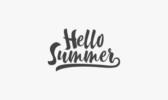 hello summer text design vector on white background.