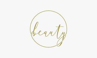 text beauty gold color with circle design vector. vector