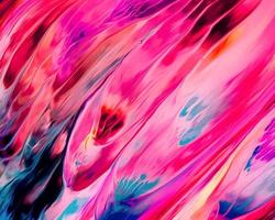 Background design of painted acrylic oil paint fluid liquid color a mixture of pink and dark blue with creativity and Modern artwork photo